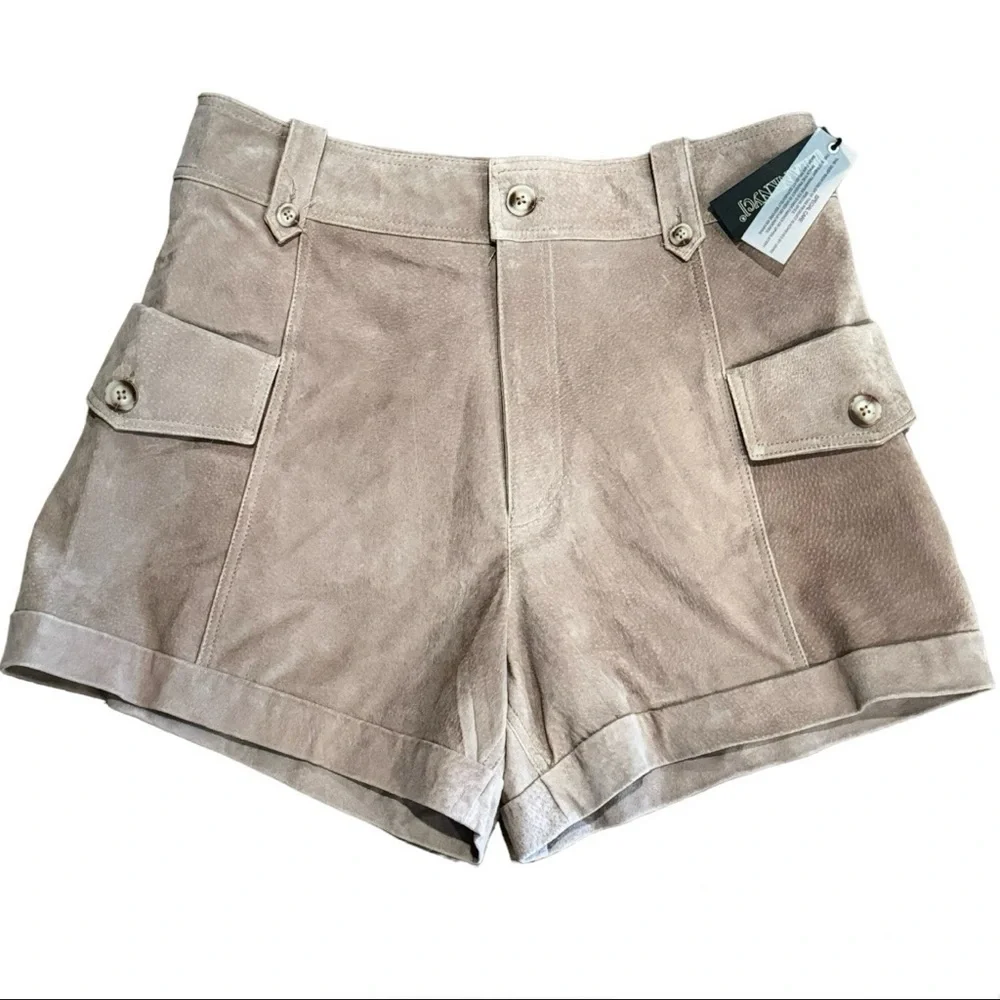 BLANK NYC‎ Leather Flap Pocket Womens Shorts Size 30 Color Bare It All NEW